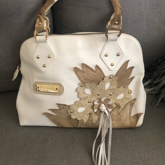White leather Claudia Firenze handbag - Picture 1 of 5
